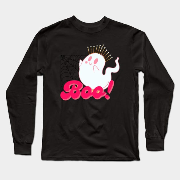 Boo! Halloween desing Long Sleeve T-Shirt by adrianasalinar